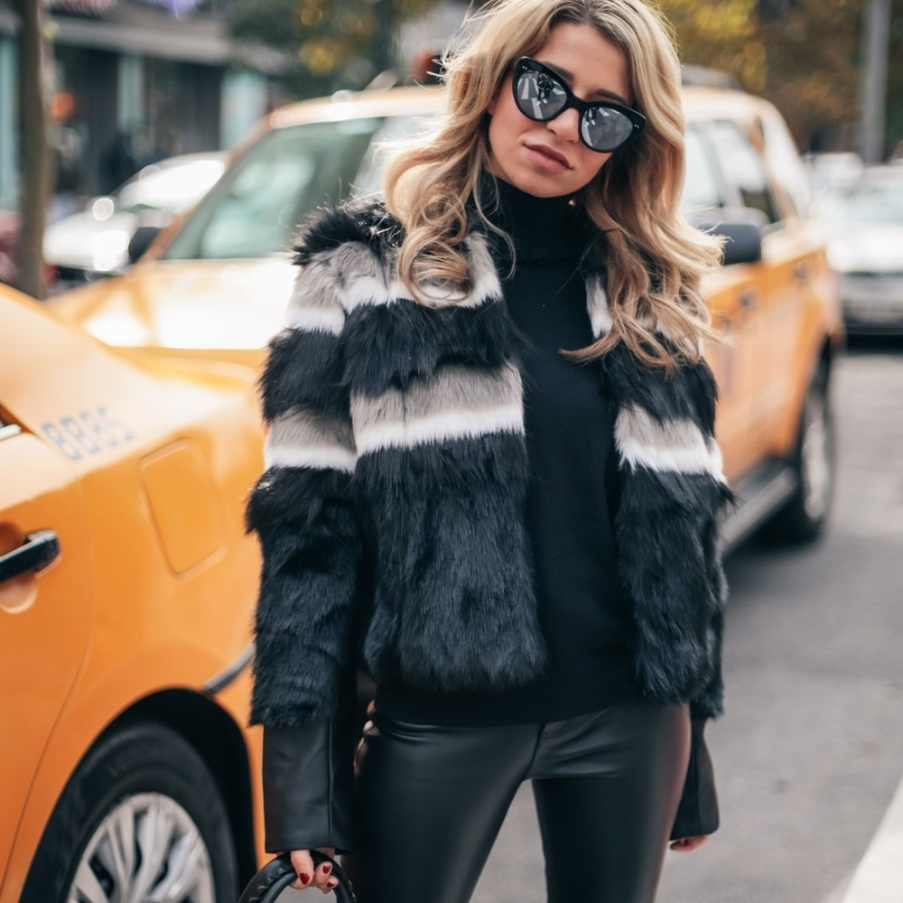 New York & Company Faux Fur Jacket